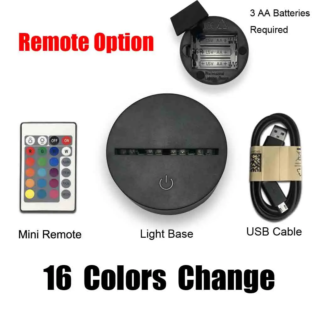 Table Lamps For Bedroom Roses 3D Lamp Lighting LED USB Mood Flower Night Light Multicolor Luminaria Change Home Decorative Props - Испускаемый цвет: Remote 16 Colors