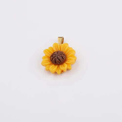 gold color Fnixtar двухсторонние цветы кулон из нержавеющей стали полый цветок Подсолнух Шарм Для DIY Neckalce 18*23 мм 20 шт./лот - Окраска металла: gold color