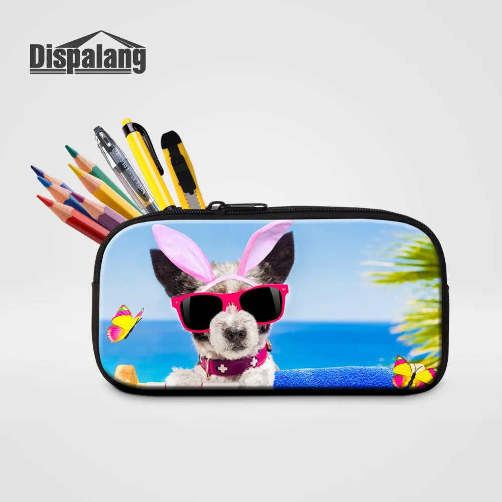 

Dispalang Zipper Women Makeup Bag Pet Dog Print Student Pencil Bag Stationery Storage Organizer Bag School Supply Cosmetic Bag