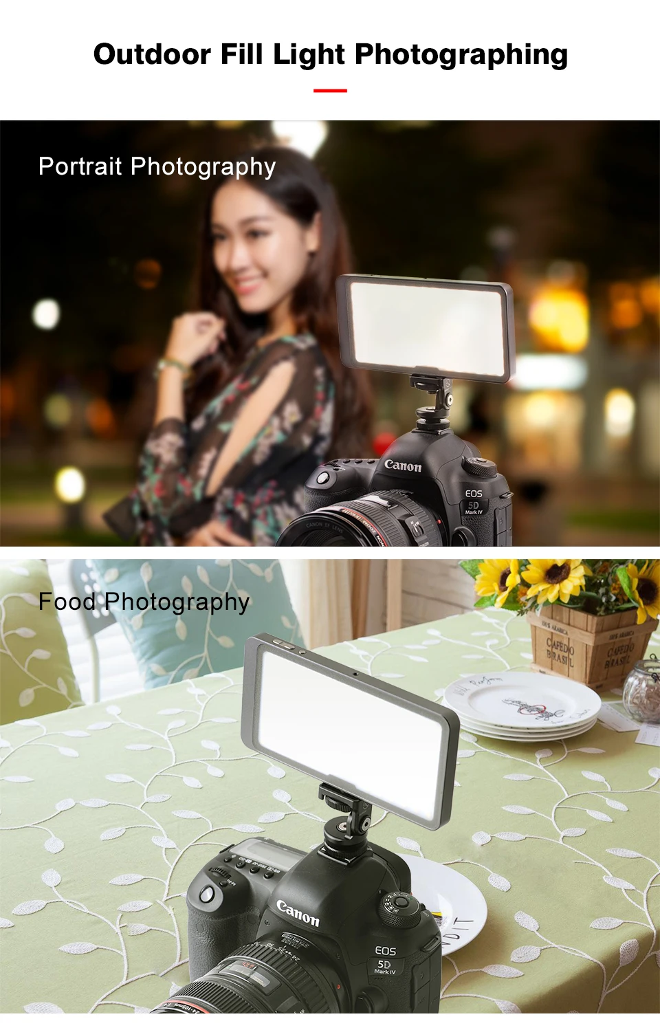 SUNWAYFOTO FL-120 светодиодный накамерный светильник фотографический светильник ing Studio заполняющий светильник для DSLR камеры селфи светильник для Youtube Live