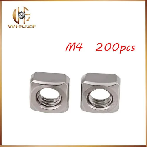 

Free shipping 200pcs/lot High Quality 304 Stainless Steel A2-70 M4 Square Nuts