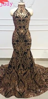 stock 5yardbag ch081 gold sequins fashion black embroidered cloth french style used for the wedding dress fashion stage