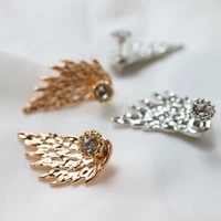 1 pair fashion golden or silver angel wings stud earrings jackets for women trendy floral rhinestone stud earing jewelry