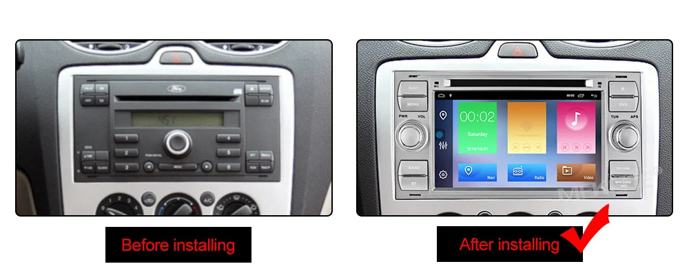MEKEDE 1024X600 2+ 32G 2 Din Android 9,1 автомобильный dvd мультимедийный плеер gps для Ford Mondeo Focus Transit C-MAX S-MAX Fiesta Автомагнитола