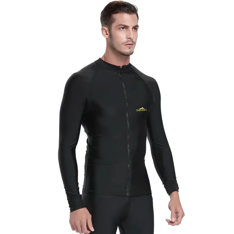 Sbart плавательные Футболки с длинным рукавом купальники мужские топы костюмы для