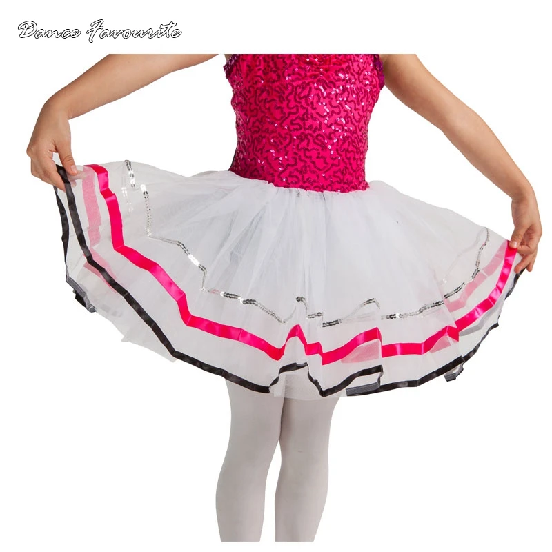 Dance Favourite Fuchsia sequin spandex top bodice dance costume tutu ballet girl stager performance 150801 | Тематическая одежда и