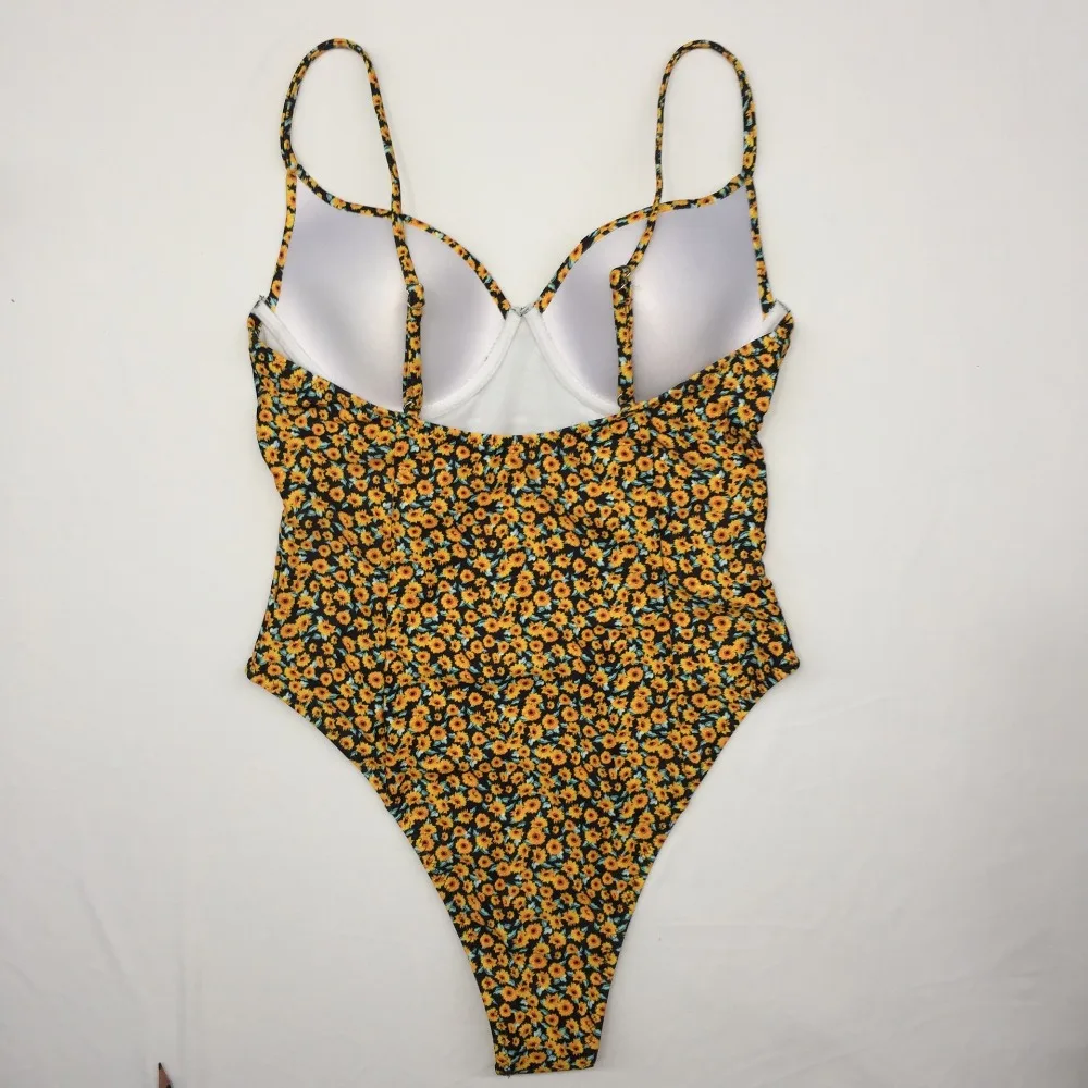 2019 Sexy Bikinis Set One Piece Ins Designer Vintage Retro Print Push Up Brazilian Women Beach Bathing Swimwear XL | Спорт и
