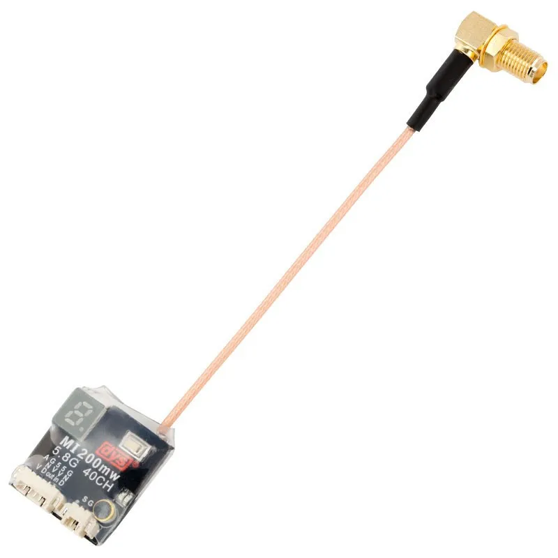 DYS MI200MW Pigtail VTX25mW 200 mW переключаемый 5 8G 40CH AV FPV передатчик SMA прямой угол разъем для
