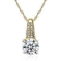 women fashion pendant large transparent cubic zirconia pendant bride wedding shiny jewelry necklace girlfriend gift