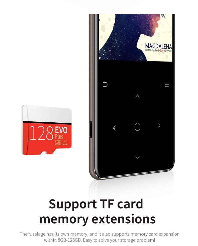 MP3 плеер Bluetooth с динамиком HI FI Flac плеер есть динамик тонкий Walkman костюм для бега ходьбы скалолазание 8 г 16 г 32 г 40 ГБ