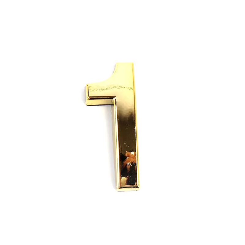 1 1 шт. номерной знак 0,1, 2,3, 4,5, 6,7, 8,9, современный золотой самоклеющийся дверной номер дома, квартиры, отеля, офиса, автомобиля DIY Декор таблички - Цвет: 1