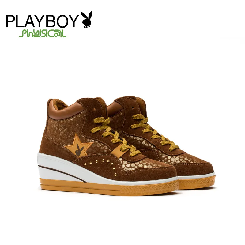 PLAYBOY/женские зимние ботинки; модные повседневные модельные туфли на танкетке и толстой платформе; женские теплые зимние ботинки на меху