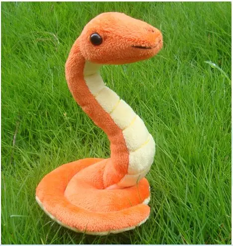 

about 18x12cm creative plush snake toy soft simulation orange snake doll gift s1938