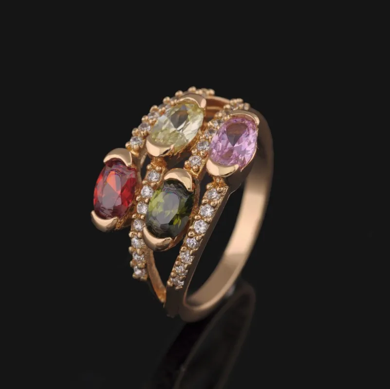 Женское кольцо MxGxFam 18 золотых цветов с фианитом|rings for women|ring forring ring |