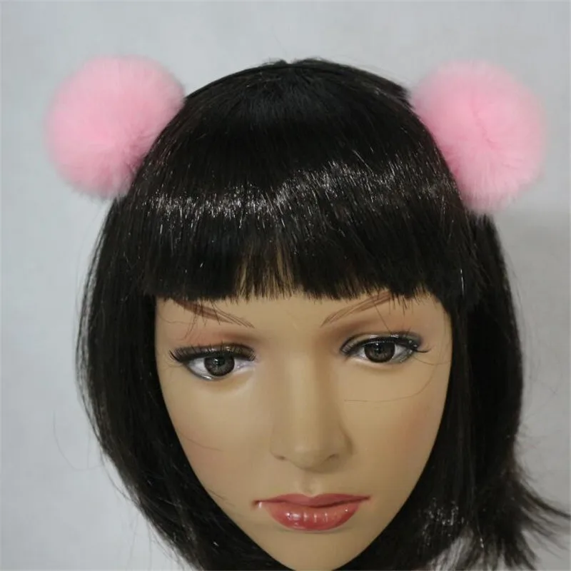 1 шт. искусственный мех кролика мяч Hairband девушки женщины рождественской