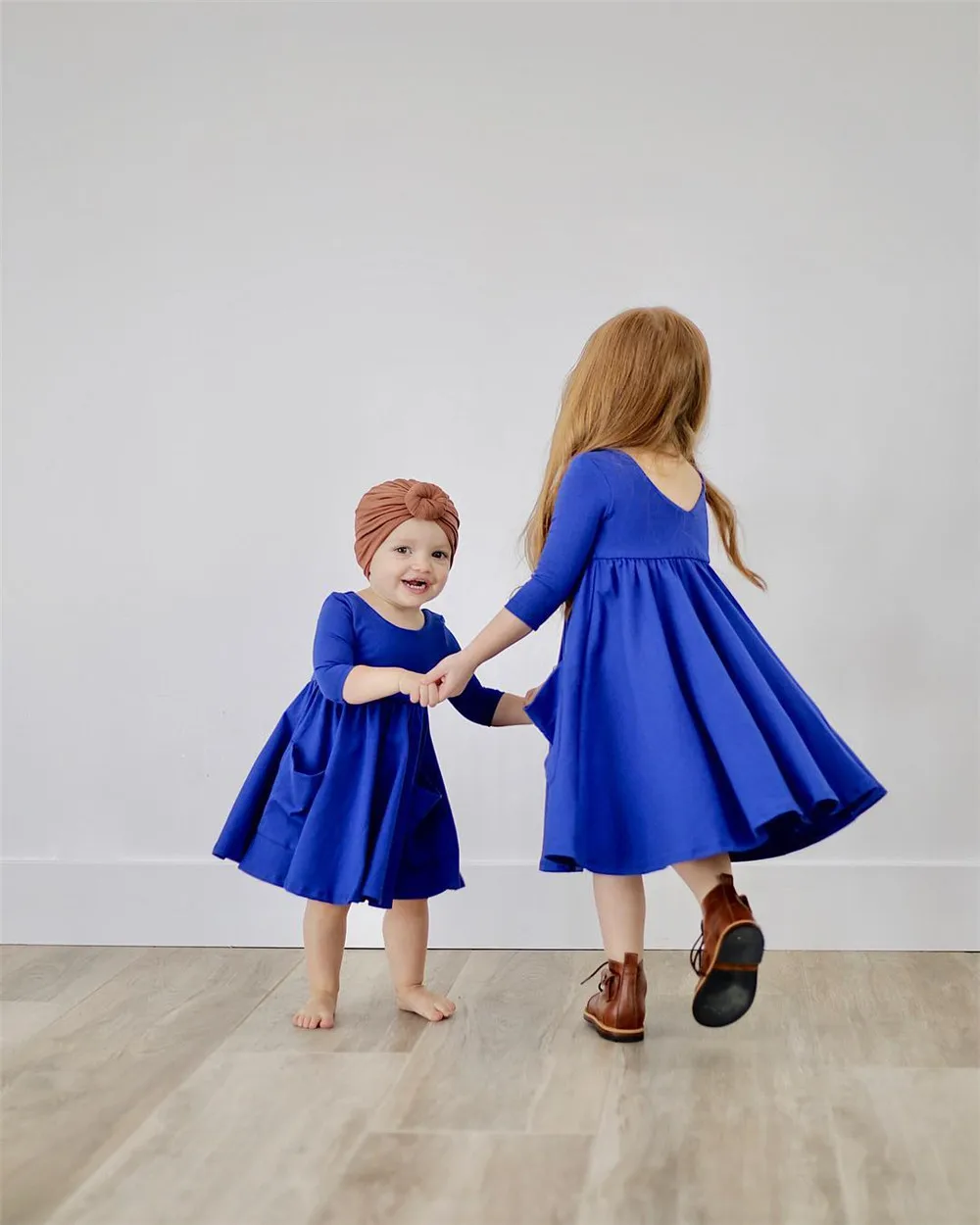 Toddler Baby Girl Long Sleeve Princess Dress Autumn Winter Children Clothing 1-6 Years Girls Solid Color Dresses Kids Costume | Детская