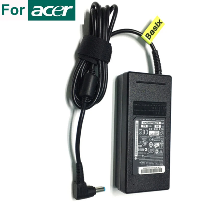 Черный Basix 19V 4.74A 90W источник питания адаптер переменного тока зарядное устройство для ноутбука acer Aspire 5552G 5553G 5742G 5750G 7741G - Цвет: Черный