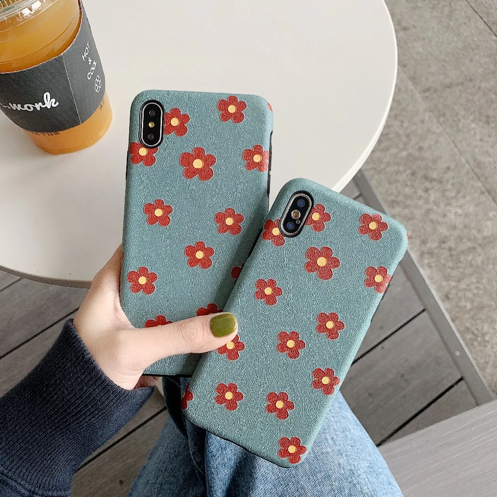 ORYKSZ Fashion Flowers Patterned Phone Case For iphone XS Max X 6 6S 7 8 Plus Cases XR Cute Silicon Soft Back Cover |