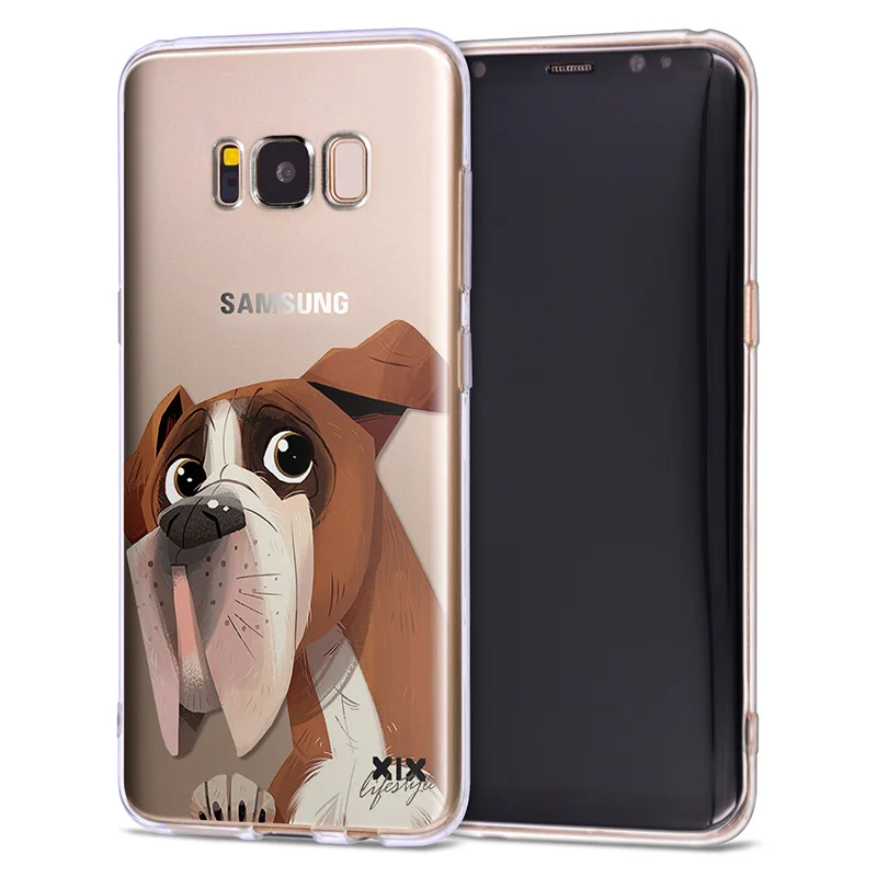 Мягкий чехол из ТПУ с узором для samsung Galaxy S8 чехол собак для samsung S9 чехол для samsung S7 край S8 S9 S10e S10 плюс J3 J5 J7