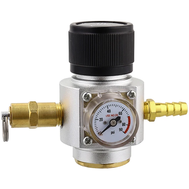 1 Сода воды Co2 зарядное устройство комплект, 0-90PSI мини CO2 газовый регулятор с выпускным клапаном, непосредственно соединяется с T21* 4 Сода водяной цилиндр - Цвет: 1