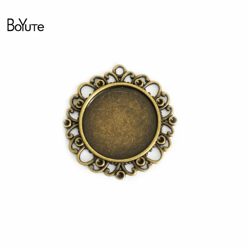 

BoYuTe (40 Pieces/Lot) 25MM Cabochon Base Vintage Accessories Parts Metal Blank Tray Pendants Setting for Jewelry Making