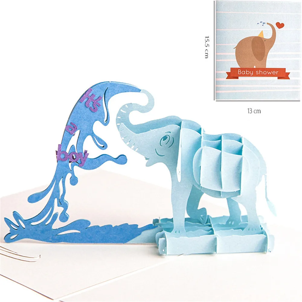 D Подробные сведения о 3D Pop Up Card Happy Birthay поздравление ребенка подарок Счастливый резьба Искусство Подарки карты вечерние приглашения - Цвет: D