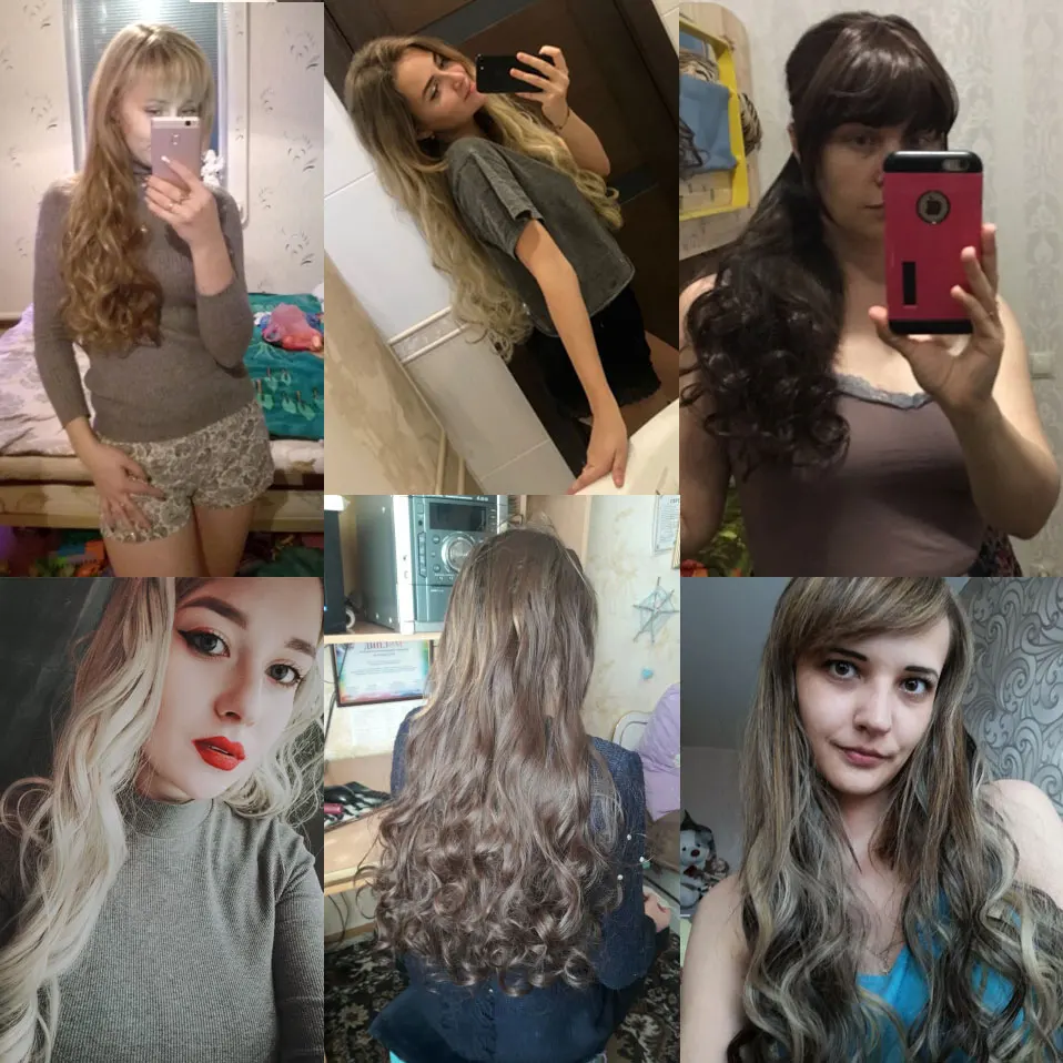 SNOILITE 24 дюймов 8 шт./компл. волнистые 18 клипов в искусственных волосах Стайлинг Синтетические пряди для наращивания волос, парик, заколки, заколки для волос, трессы, наращивание волос