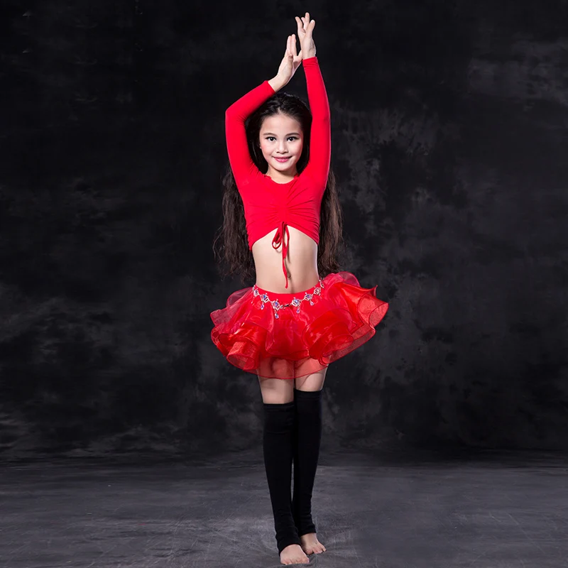 Костюм для танца живота девочек детские топы и юбка костюмы болливудских танцев