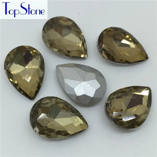TopStone все цвета стекло кристалл заостренный назад слезы Стразы 7x10,10x14,13x18,18x25,20x30 мм платье камень - Цвет: Lt Tea