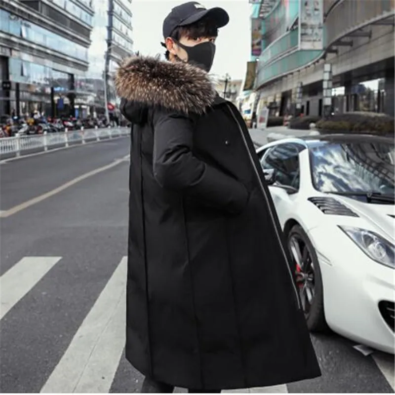 Winter Coat Men Long Down Jacket Mens Clothing Streetwear Thick Jackets Fur Collar Coats Parka Chaqueta Hombre Invierno | Мужская одежда