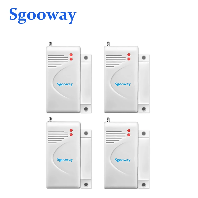B 4PCS Sgooway 433 МГц беспроводной дверной датчик двери магнитный контактный детектор для gsm sms wifi сигнализация - Цвет: B 4PCS