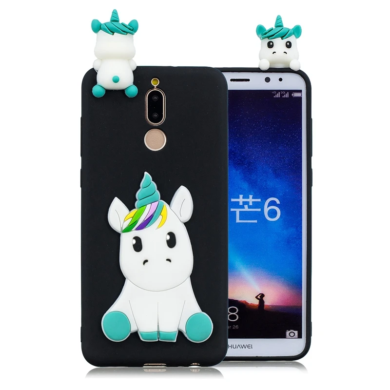 Black Unicorn Huawei Коврики 10 Lite чехол для телефона на Nova 2i крышка 3D DIY Единорог Panda силиконовый чехол Чехлы для huawei Коврики 10 P10 Lite чехол футляр - Color: Black Unicorn