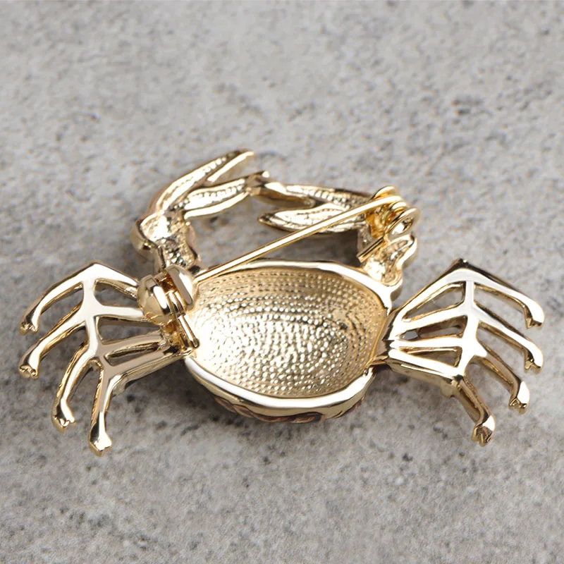 Эмалированные Броши Blucome крабы для женщин и детей подарки золотого цвета в стиле