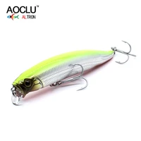 aoclu floating wobblers jerkbait 105mm 18g hard bait minnow popper top water pencil fishing lure with magnet long casting hooks