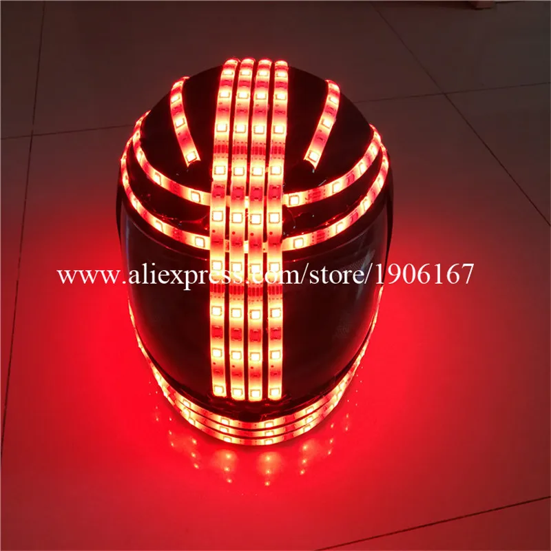 Новый дизайн RGB светодиодный цветной пульт дистанционного управления светодиодный шлем перезаряжаемый аккумулятор светодиодный шлем