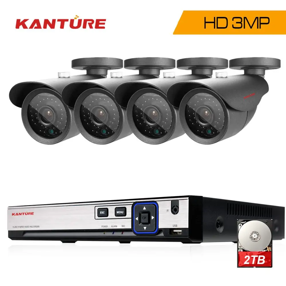 KANTURE H.265 + 8CH система видеонаблюдения Супер 3MP AHD камера наружная Водонепроницаемая
