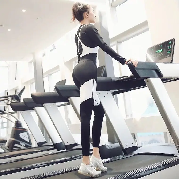 2PCS Yoga Pants women sport set tops wear fitness suit running sexy clothing exercise training outdoor jogging quick drying |