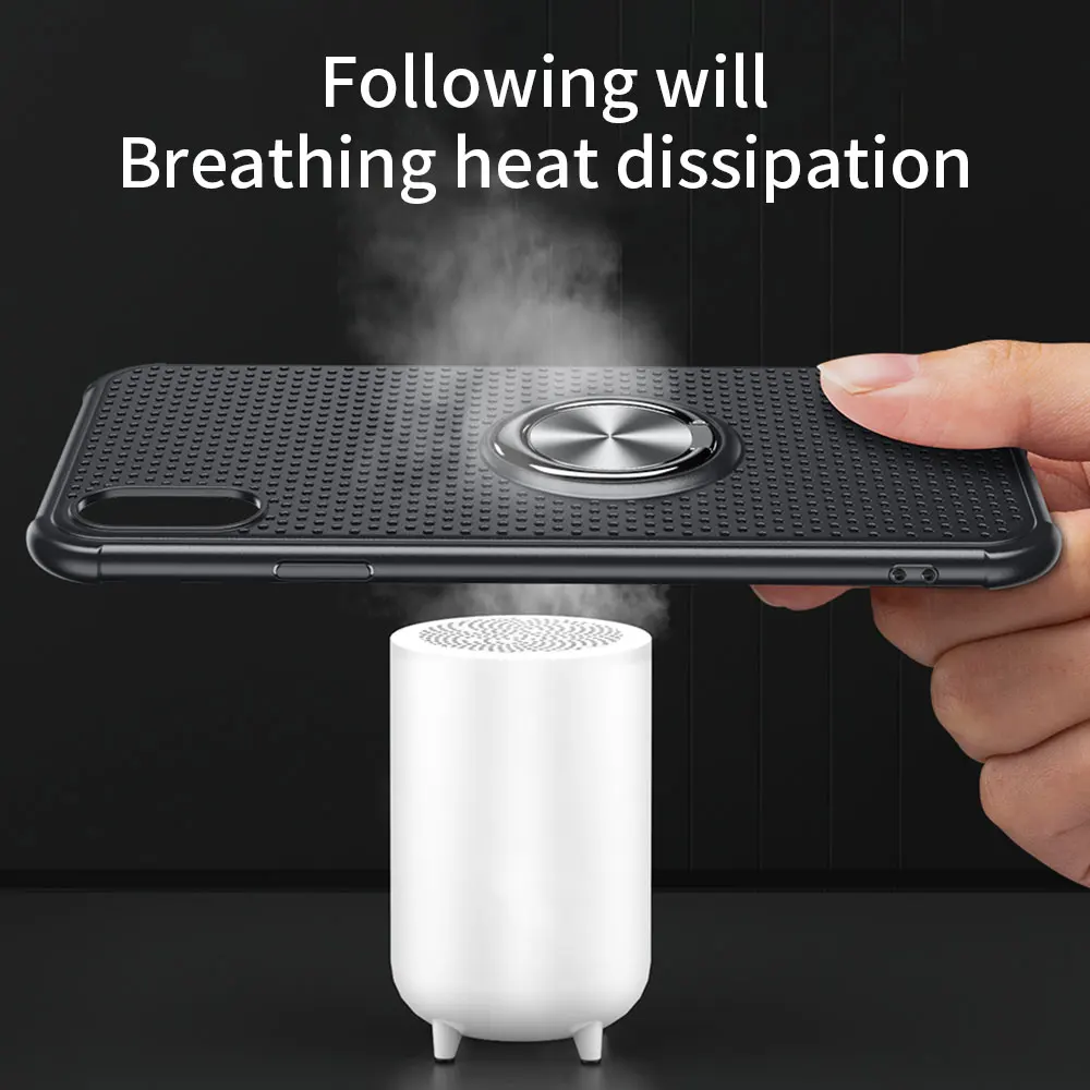 KISSCASE Magnetic Ring Holder Case For iPhone 8 7 Plus Heat Dissipation Breathable 6S 6 XS Max XR |
