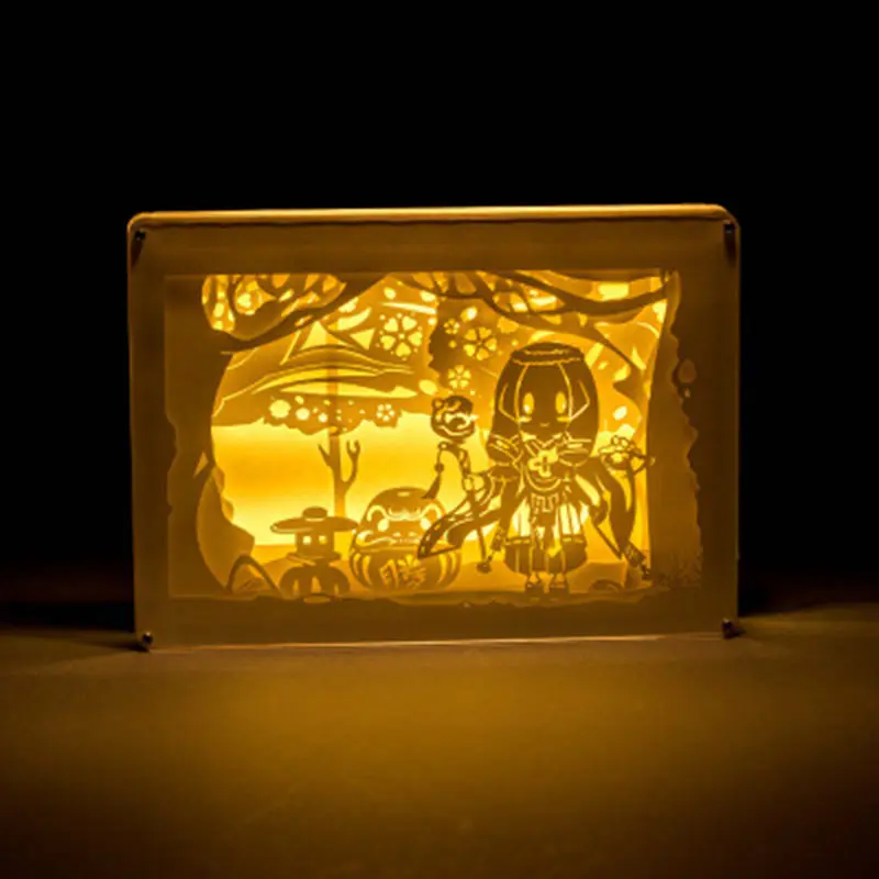 Оригинальность бумага резьба ночные светильники для восемьсот hikhunis LED луна лампа