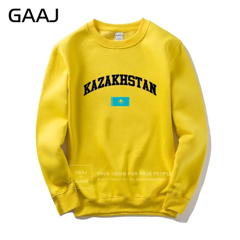 Yellow GAAJ Kazakhstan Flag Мужская и Женская толстовка куртка Мужская s Мужская Новинка пальто повседневный модный принт Homme спортивный костюм# MIG6F - Цвет: Yellow