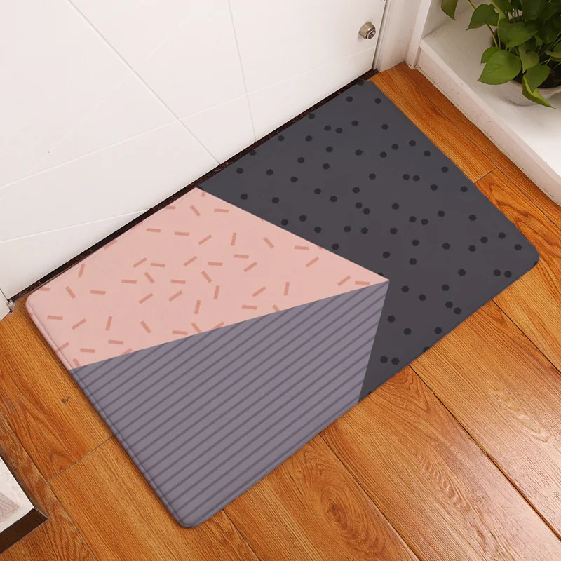 Коврик CAMMITEVER с геометрическими бриллиантами белый черный серый Ребристый коврик