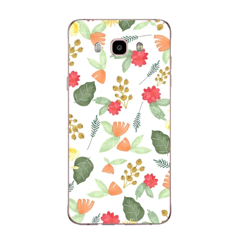 Мягкий прозрачный чехол из ТПУ для Samsung J3 J5 J7 S6 S7 S8 note8 A3 A5 C7 J2prime с цветочным принтом