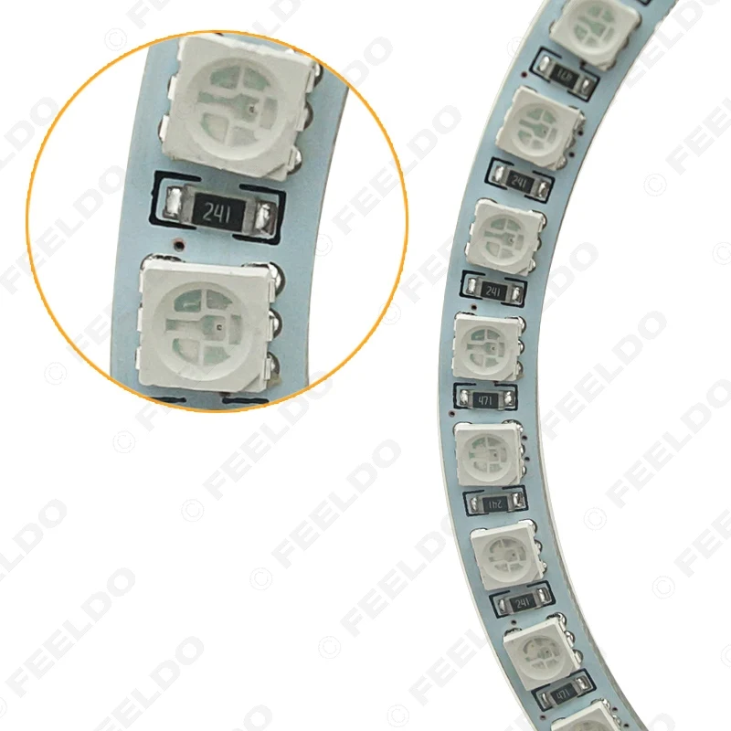FEELDO 4X 120 мм автомобильные 5050 SMD RGB светодиодные дневные ходовые огни ангельские