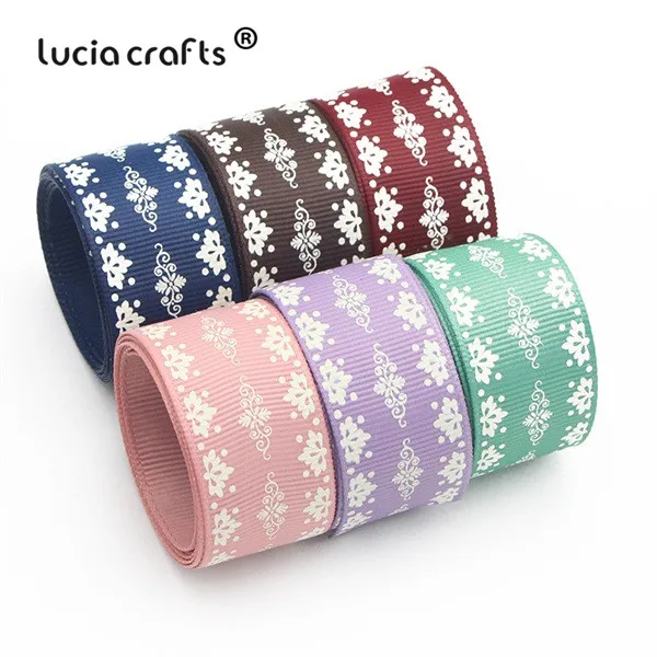 Style31 25mm 6y Lucia crafts мульти смешанные печатные корсажные атласные ленты DIY Швейные банты для волос подарочная упаковка Рождественский ленточный аксессуар S0101 - Цвет: Style31 25mm 6y