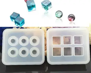 1 шт., силиконовая форма, 16 мм, кубические шарики, 6 отделений, силиконовая форма для смолы, сделай сам, рукоделие, изготовление ювелирных изделий, формы для эпоксидной смолы