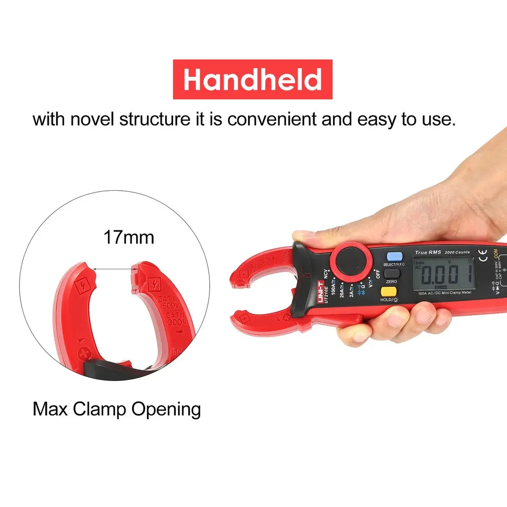 UNI-T мини True RMS цифровой портативный мультиметр зажим Volmeter Авто диапазон DC/AC