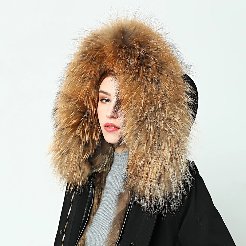 OFTBUY, парка выше колена, зимняя куртка для женщин, парка из натурального меха енота, пальто с воротником, с капюшоном, настоящая теплая подкладка из лисьего меха