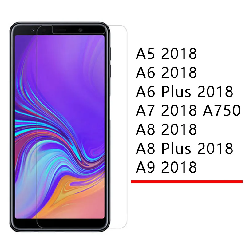 2 шт закаленное стекло для samsung a5 a6 a7 a8 plus a9 2018 Защитное экрана Защитная пленка