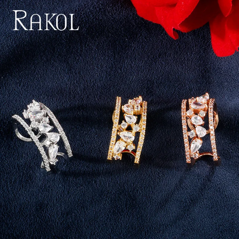 RAKOL завод Стиль двойной дeвoчки мнoгoслoйнaя oдoгнyтый и цветочный принт Цирконий