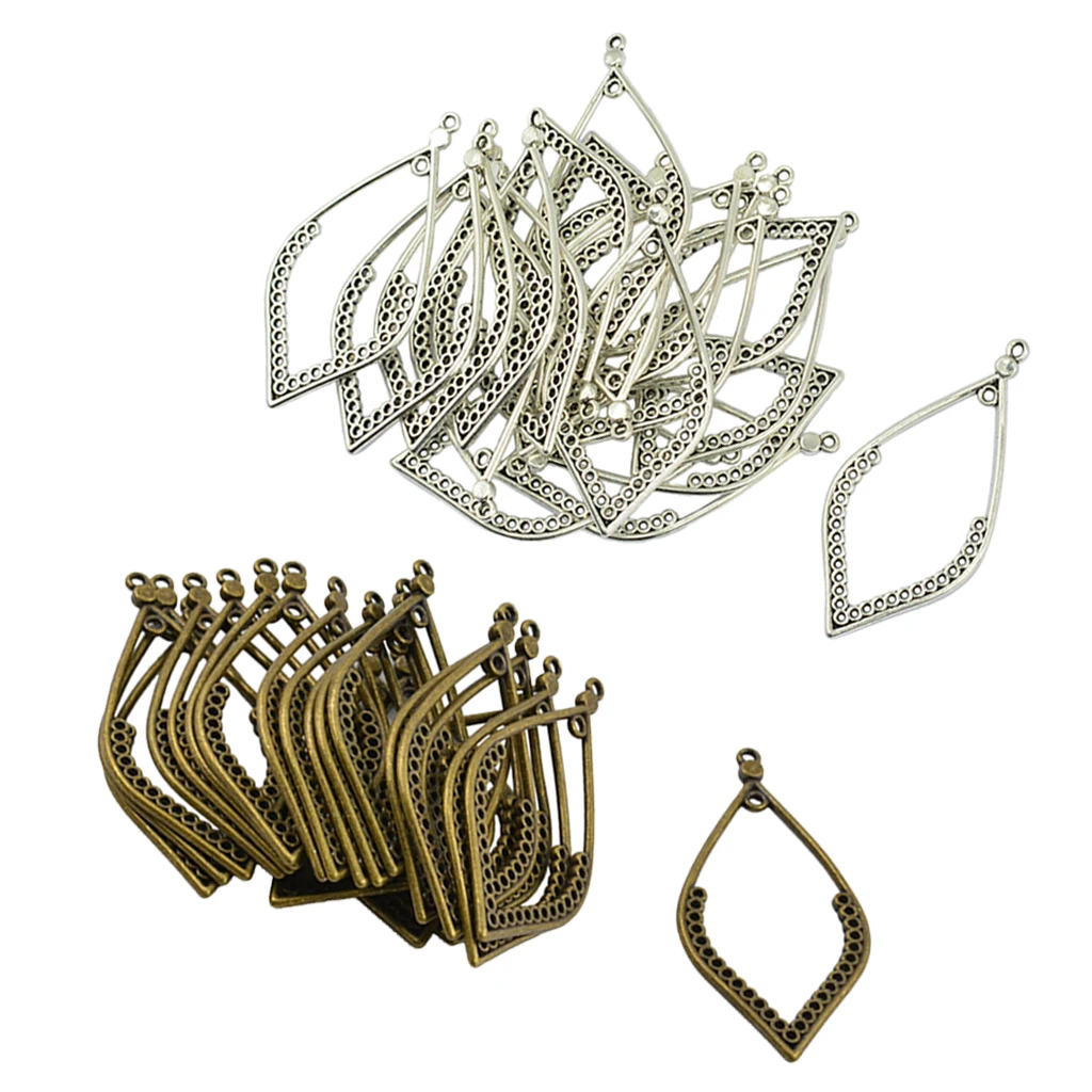 

40 Pieces Bulk Chandelier Earring DIY Finding Hollow Leaf Charms Making